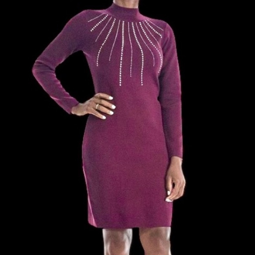 Hailey Lyn-Petite Long Sleeve Sweater Dress-Women’s Size: MP-Color: Maroon!!